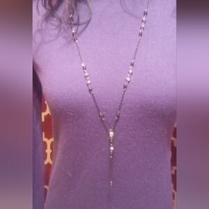 Gothic Whimsigoth Beaded Skull Necklace - Black & Silver Alt Jewelry Extra Long